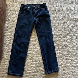 Wrangler Men's Dark Blue Straight Jeans